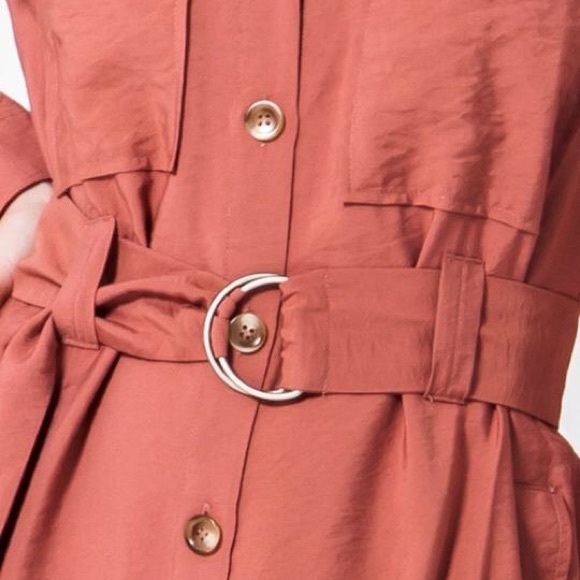 Button Down Midi Shirt Dress With Belt - Picture 6 of 6